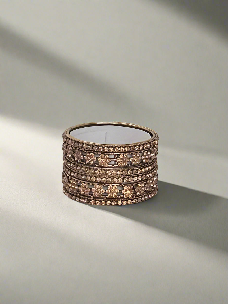 Gold Diamanté Bangle Set