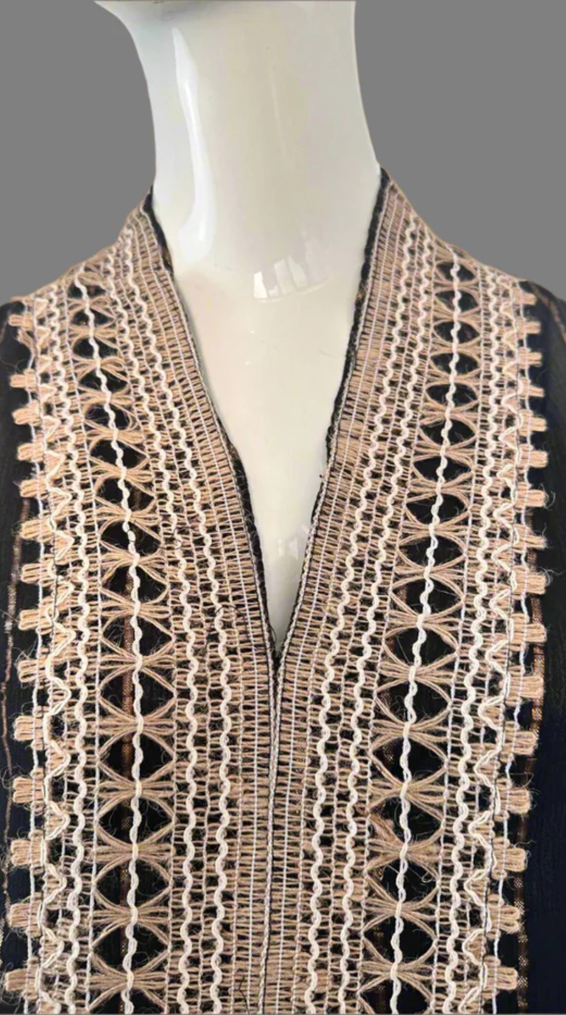 Black Viscose Lurex Kaftan