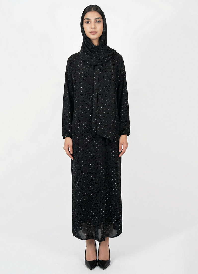 Black Silver Dot Kaftan
