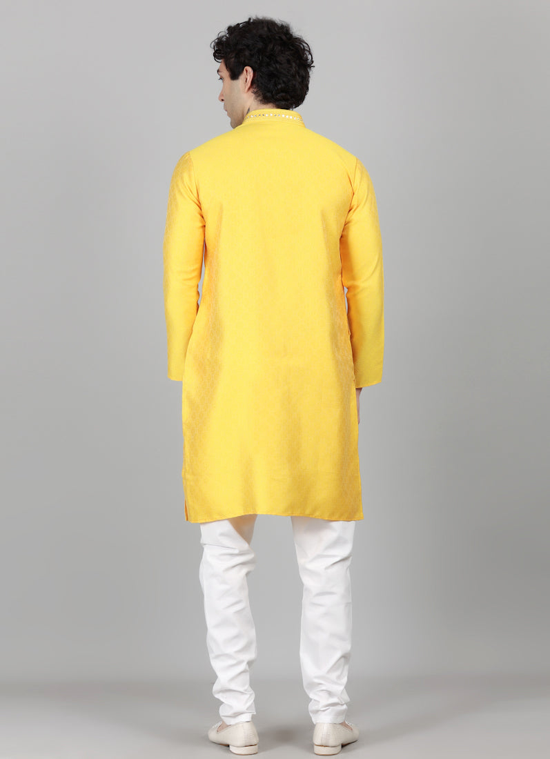 Men's Haldi Yellow Kurta Payjama Set