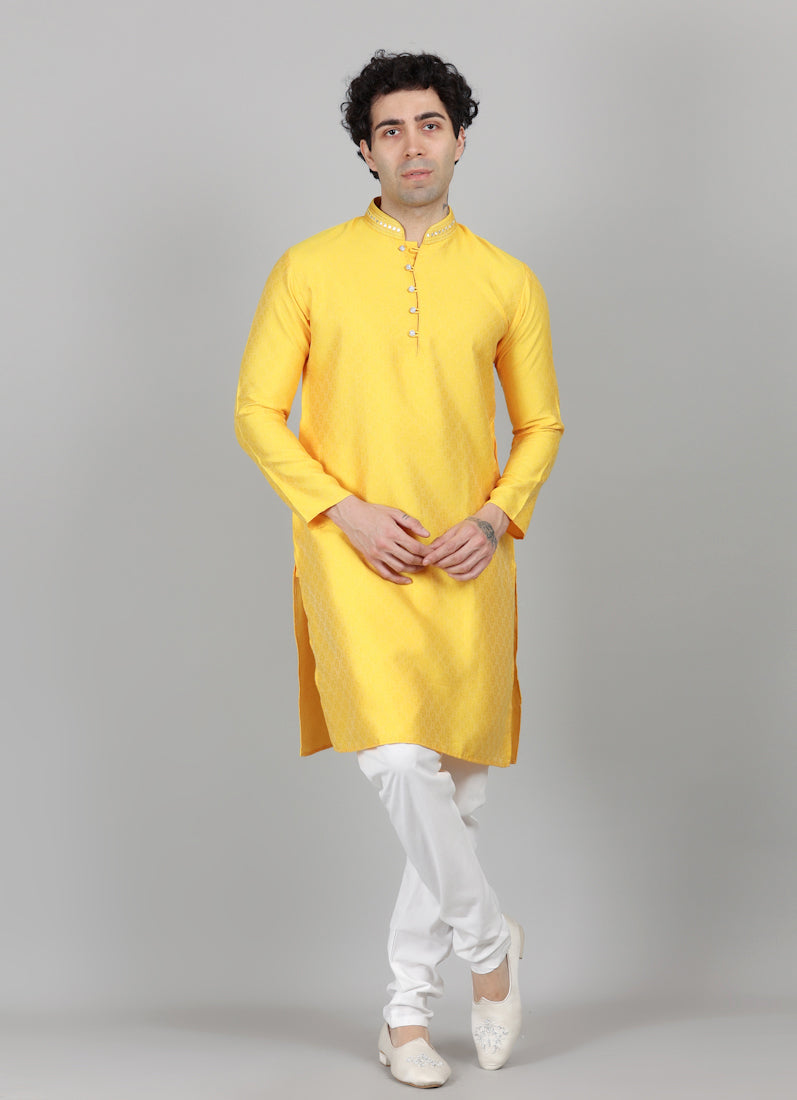 Men's Haldi Yellow Kurta Payjama Set