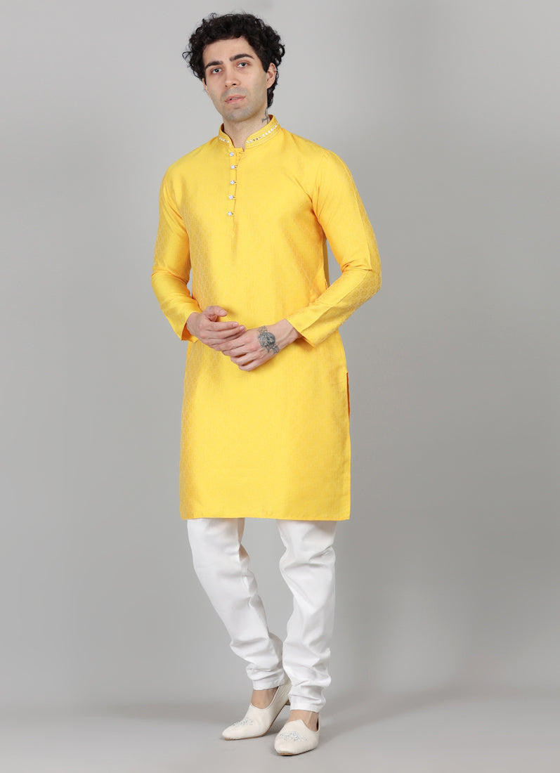 Men's Haldi Yellow Kurta Payjama Set