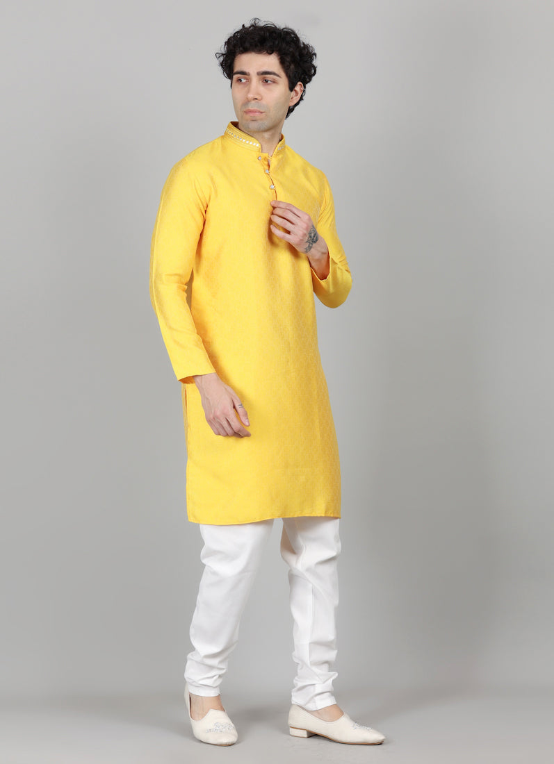 Men's Haldi Yellow Kurta Payjama Set