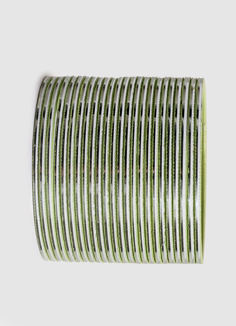 Mint Green Shining Bangles – 24 Piece Stackable Set