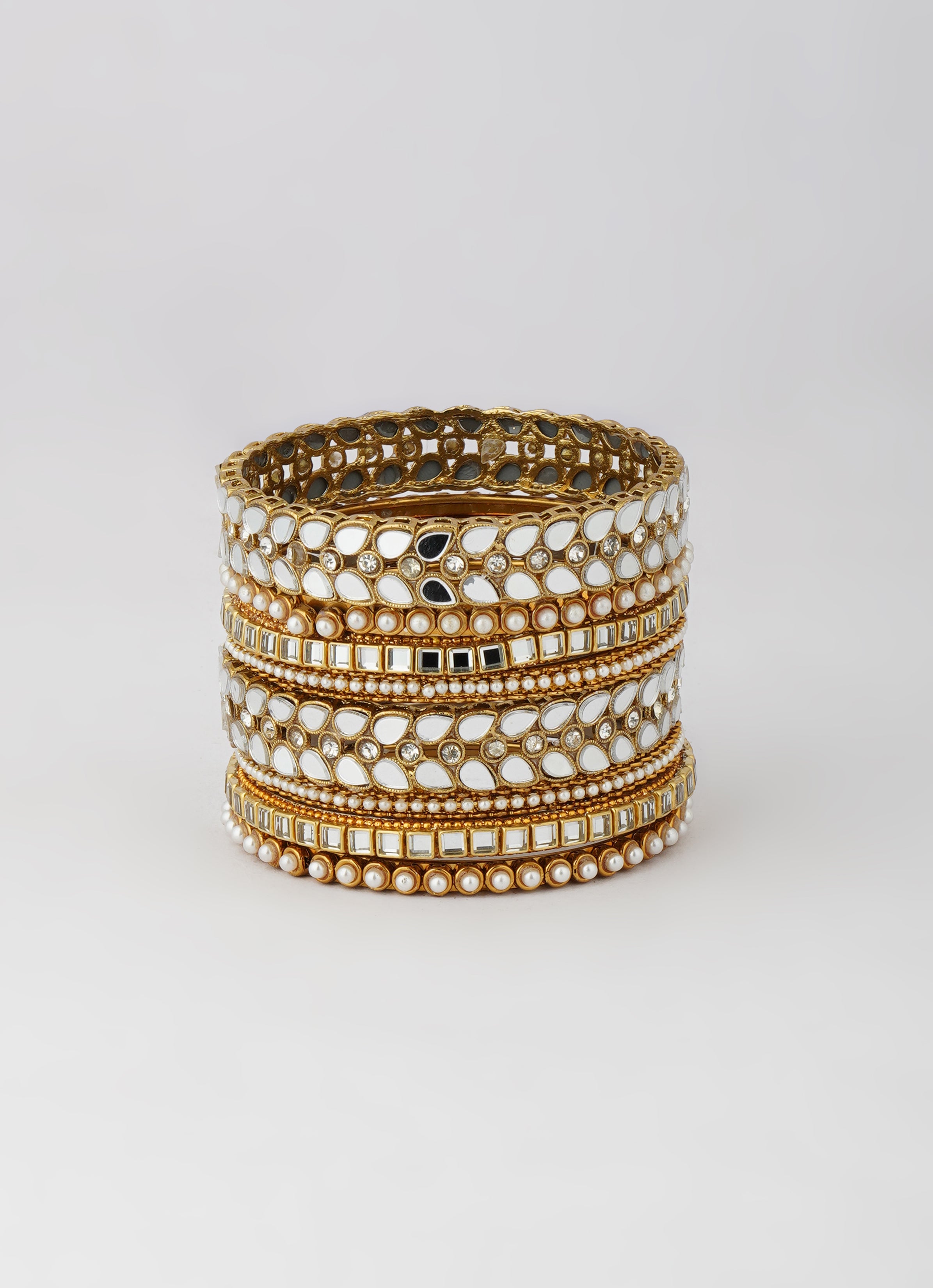 Mirror Pearl Bangle Set