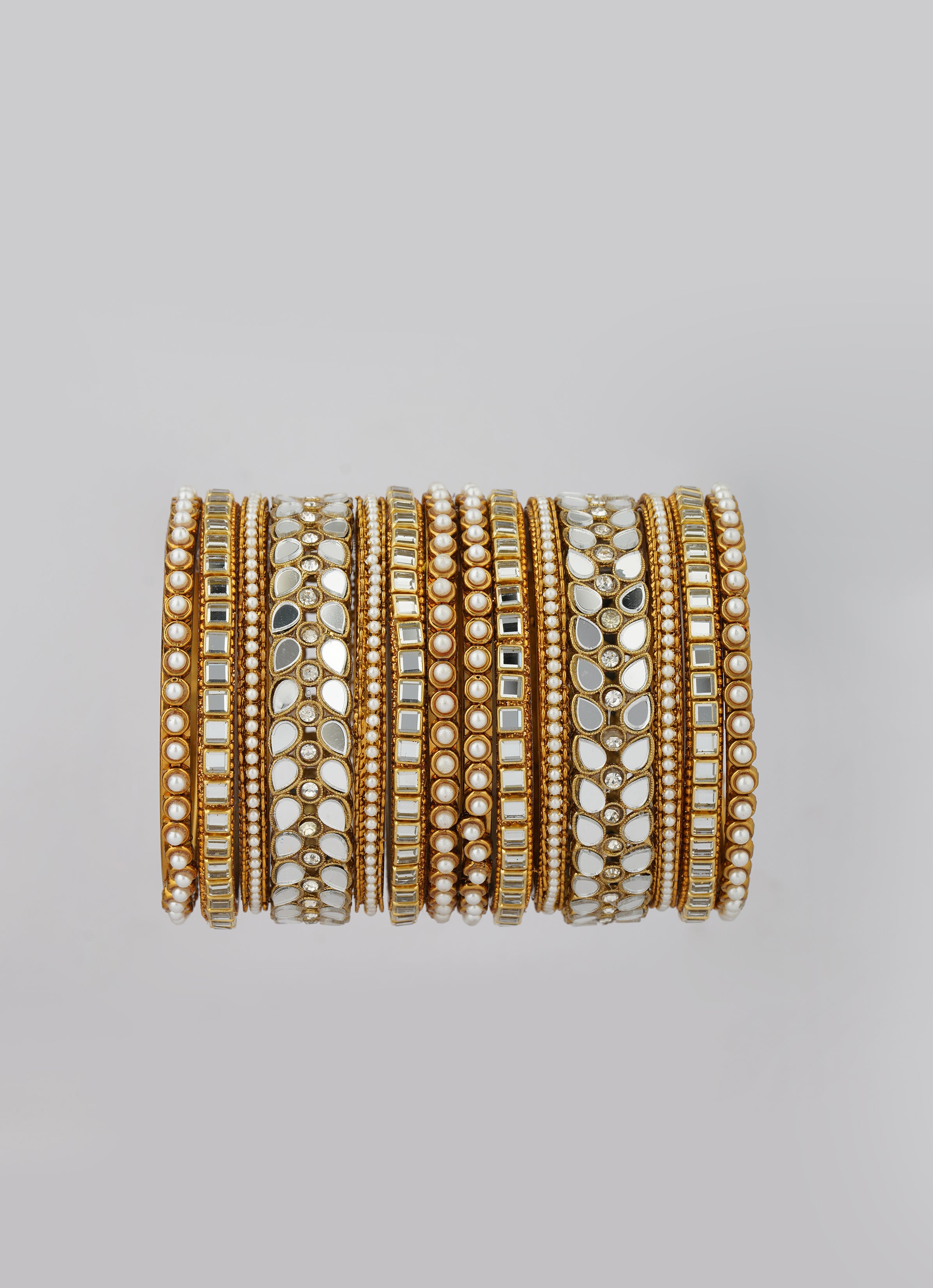 Mirror Pearl Bangle Set