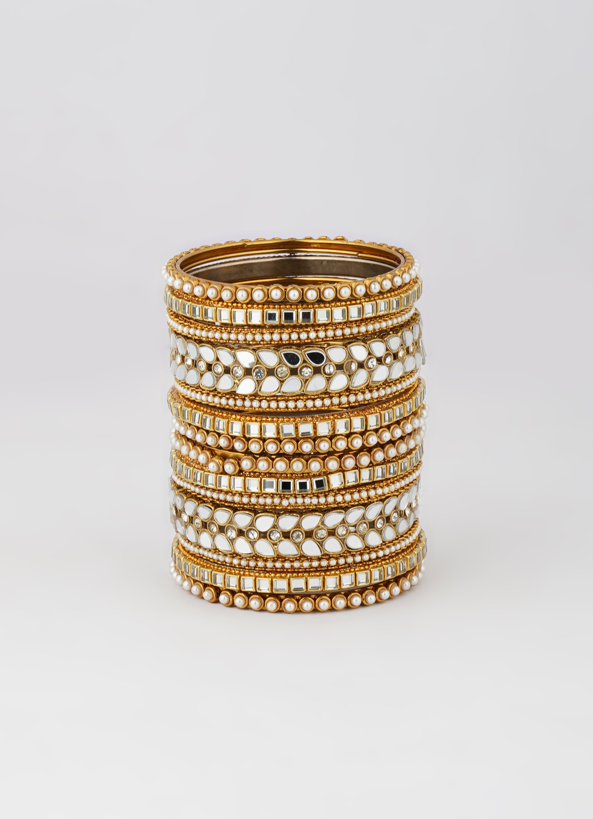 Mirror Pearl Bangle Set