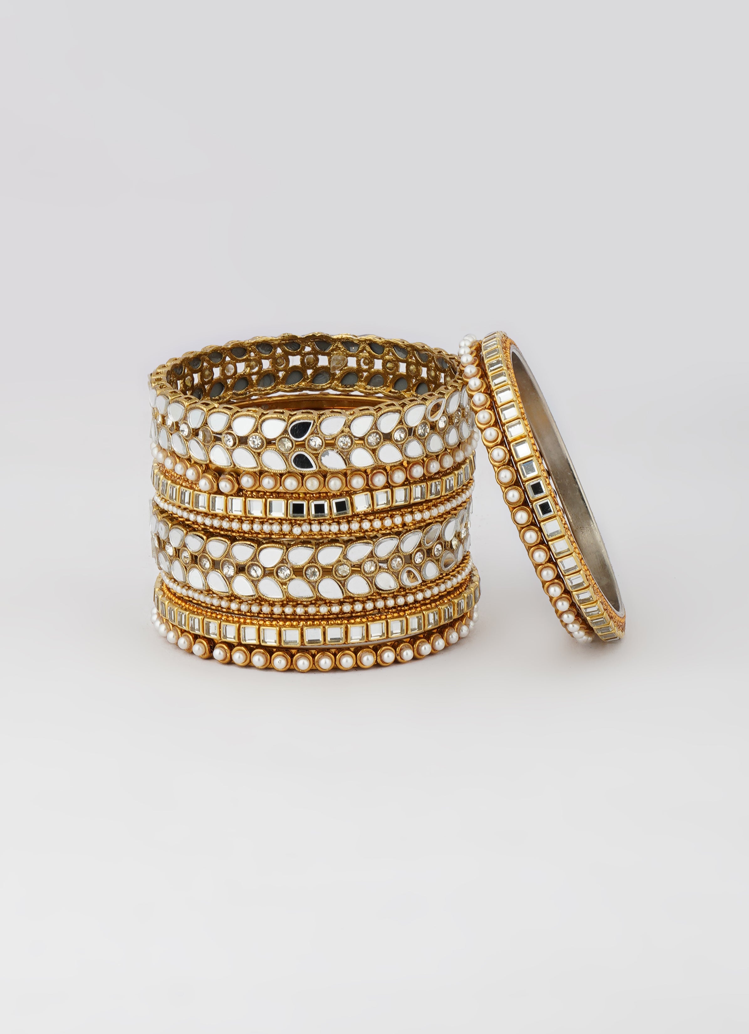 Mirror Pearl Bangle Set