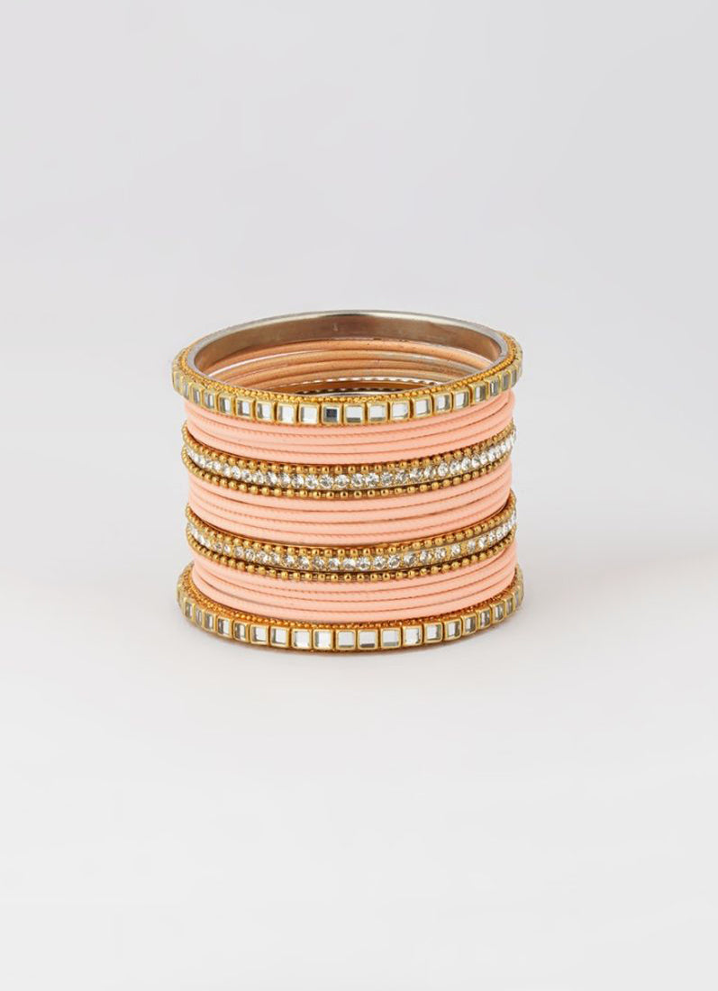 Peach Double Bangle Set