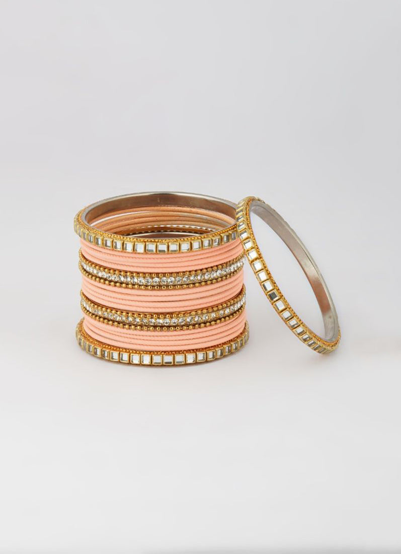 Peach Double Bangle Set