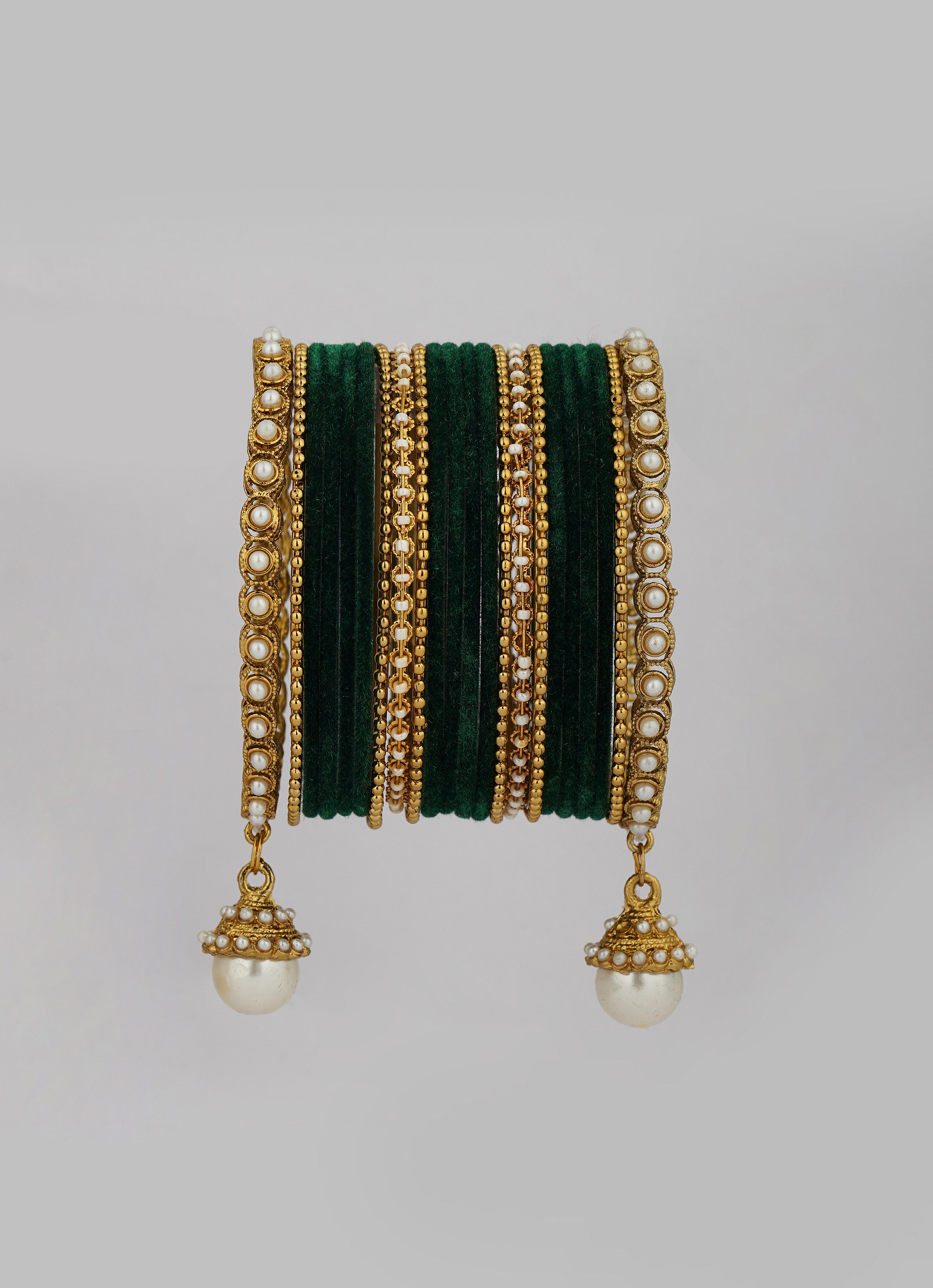Velvet Green Bangle Set