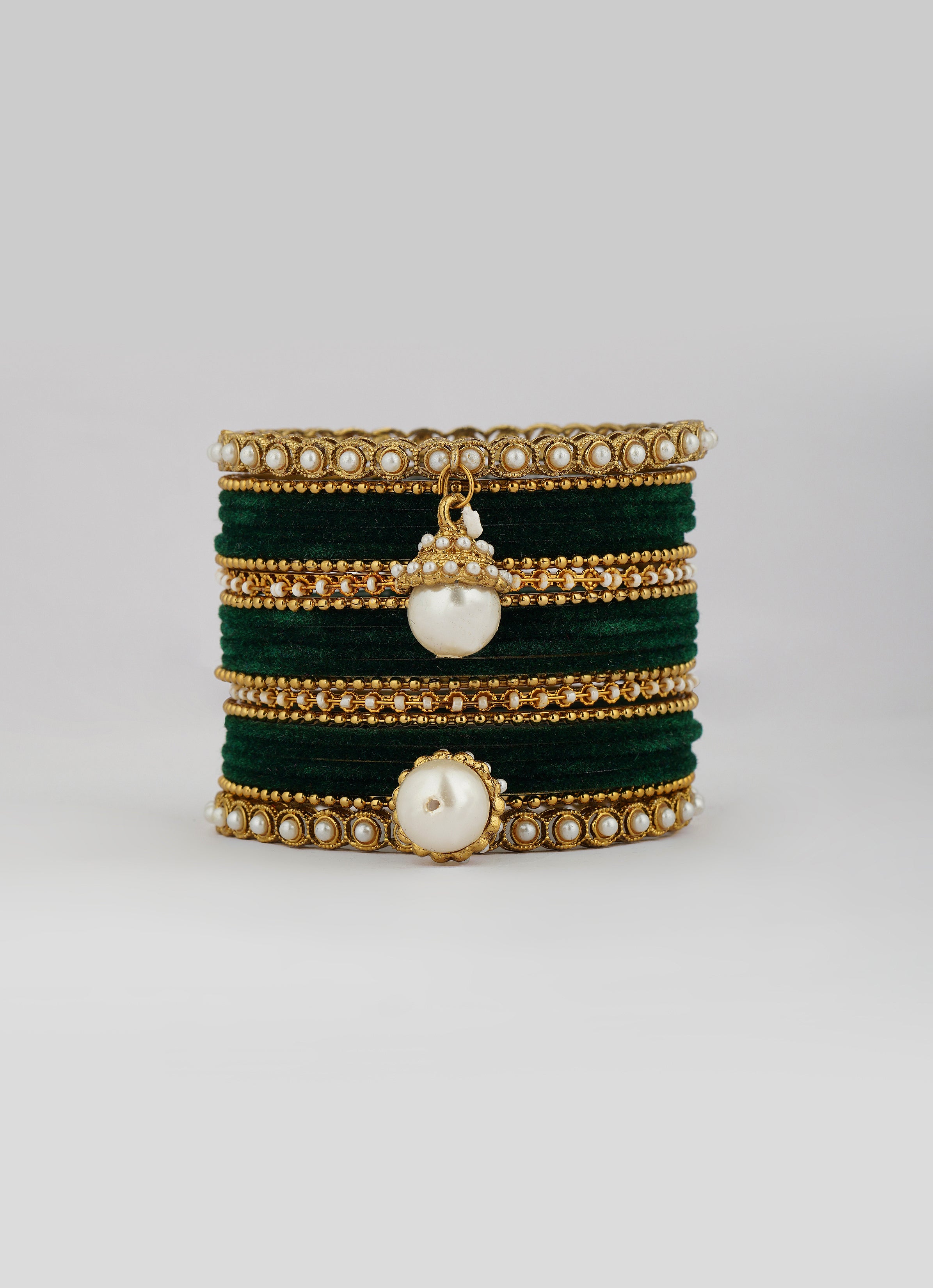 Velvet Green Bangle Set