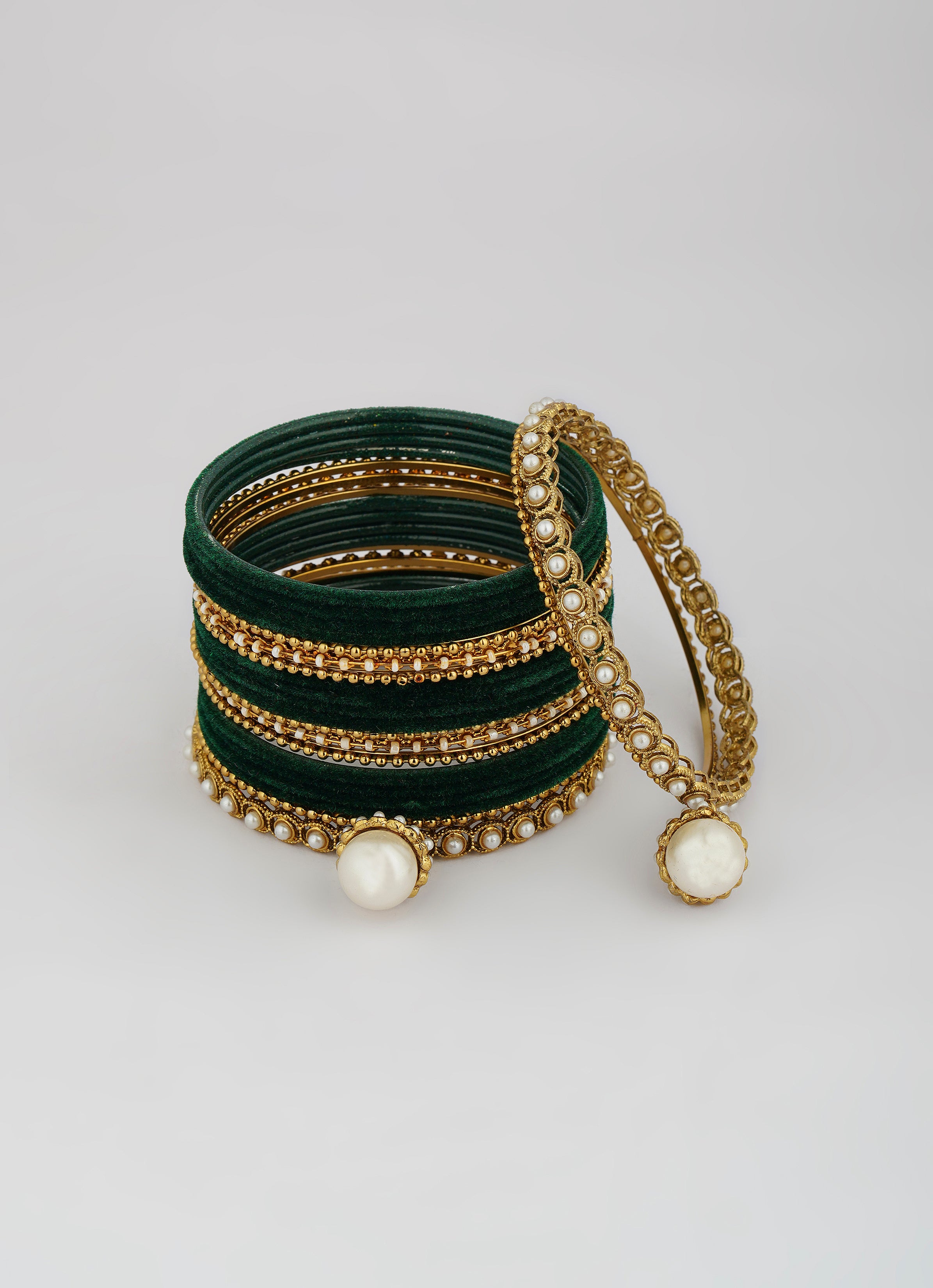 Velvet Green Bangle Set
