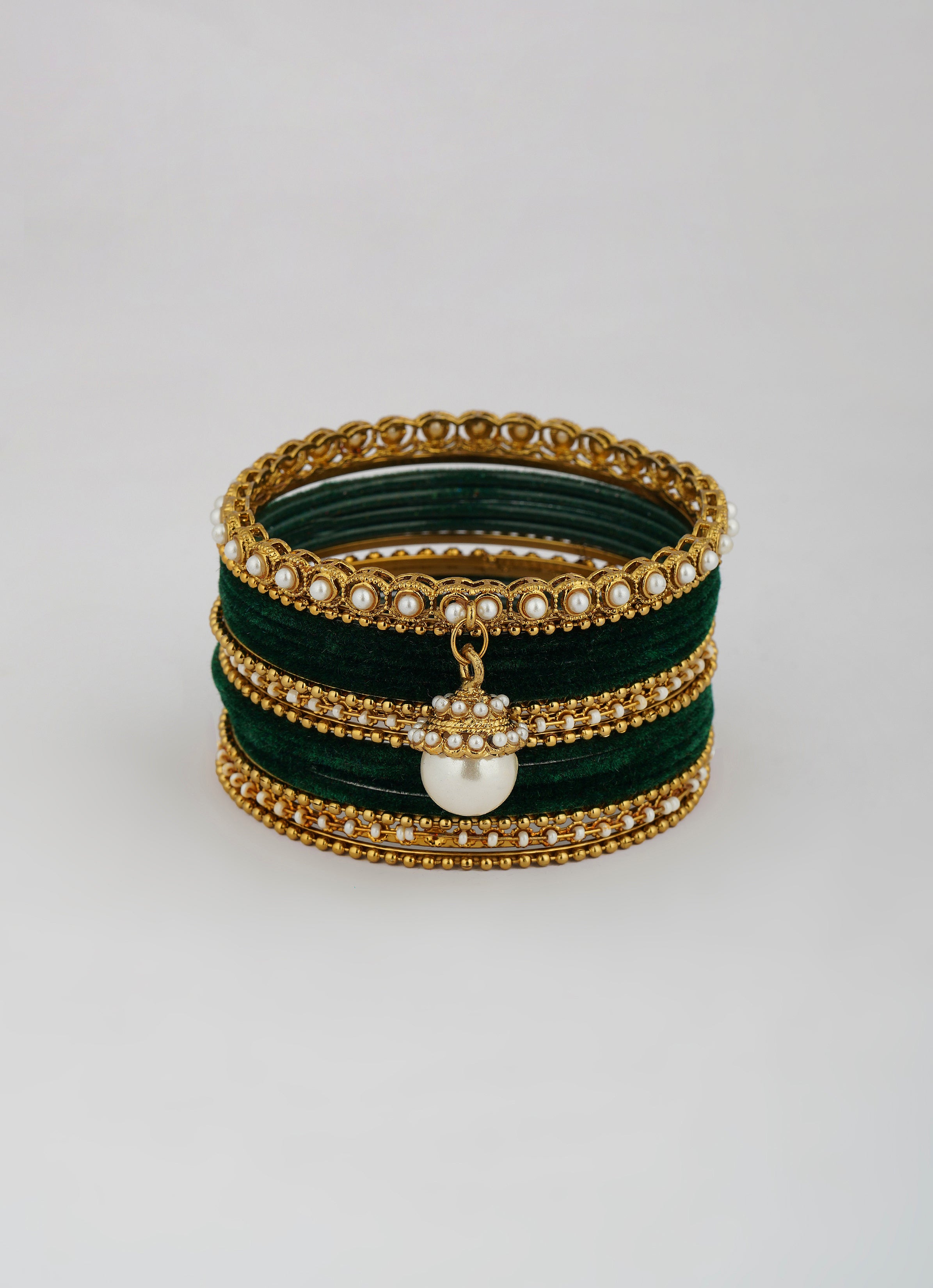 Velvet Green Bangle Set