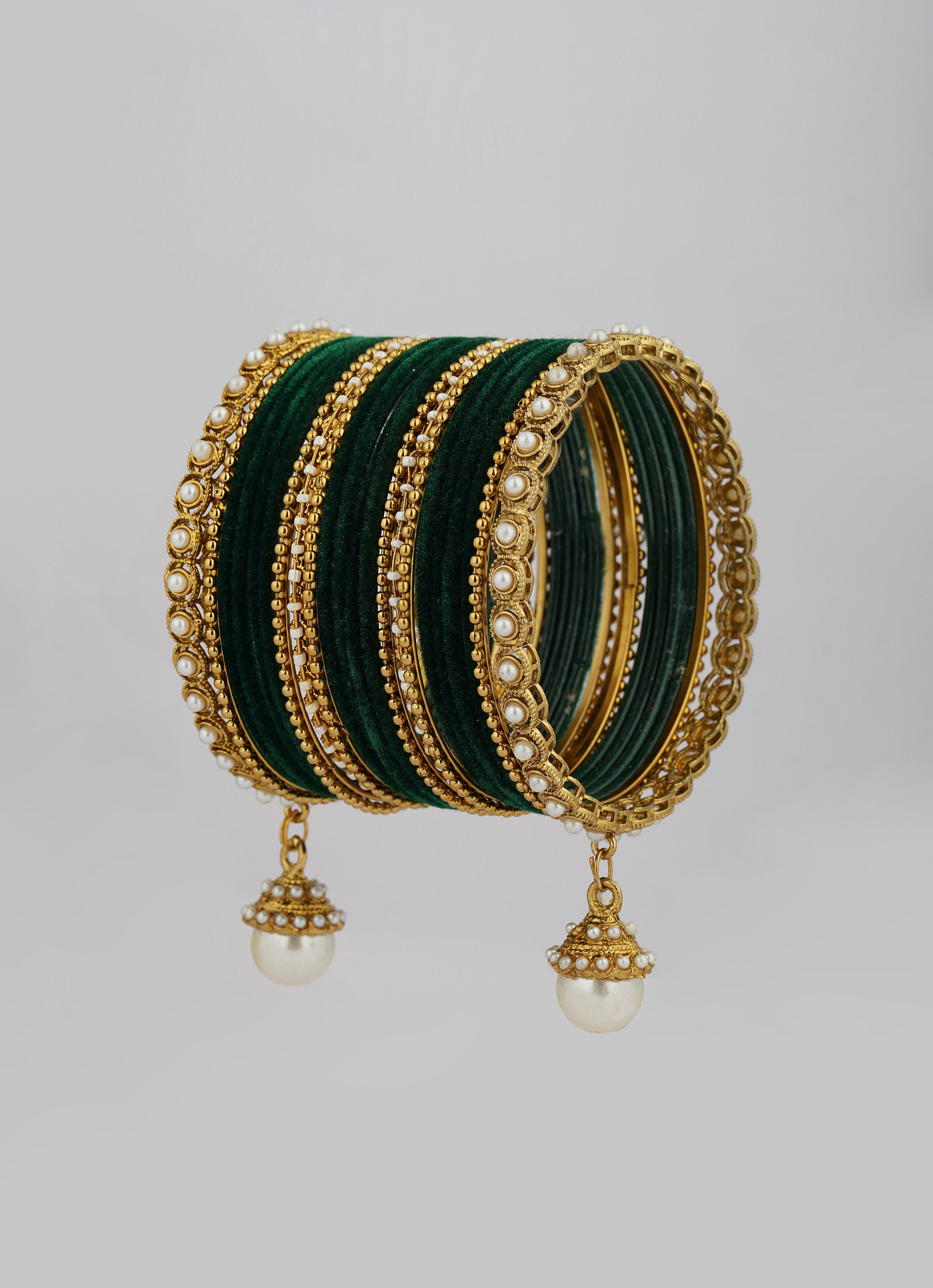 Velvet Green Bangle Set