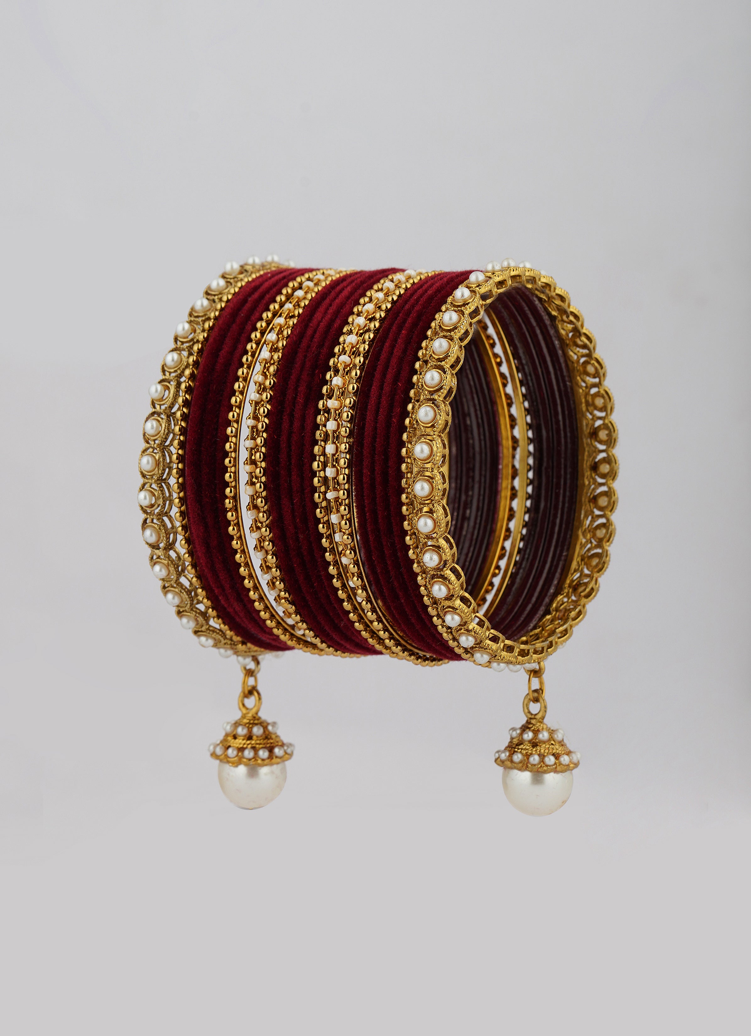Velvet Maroon Bangle Set