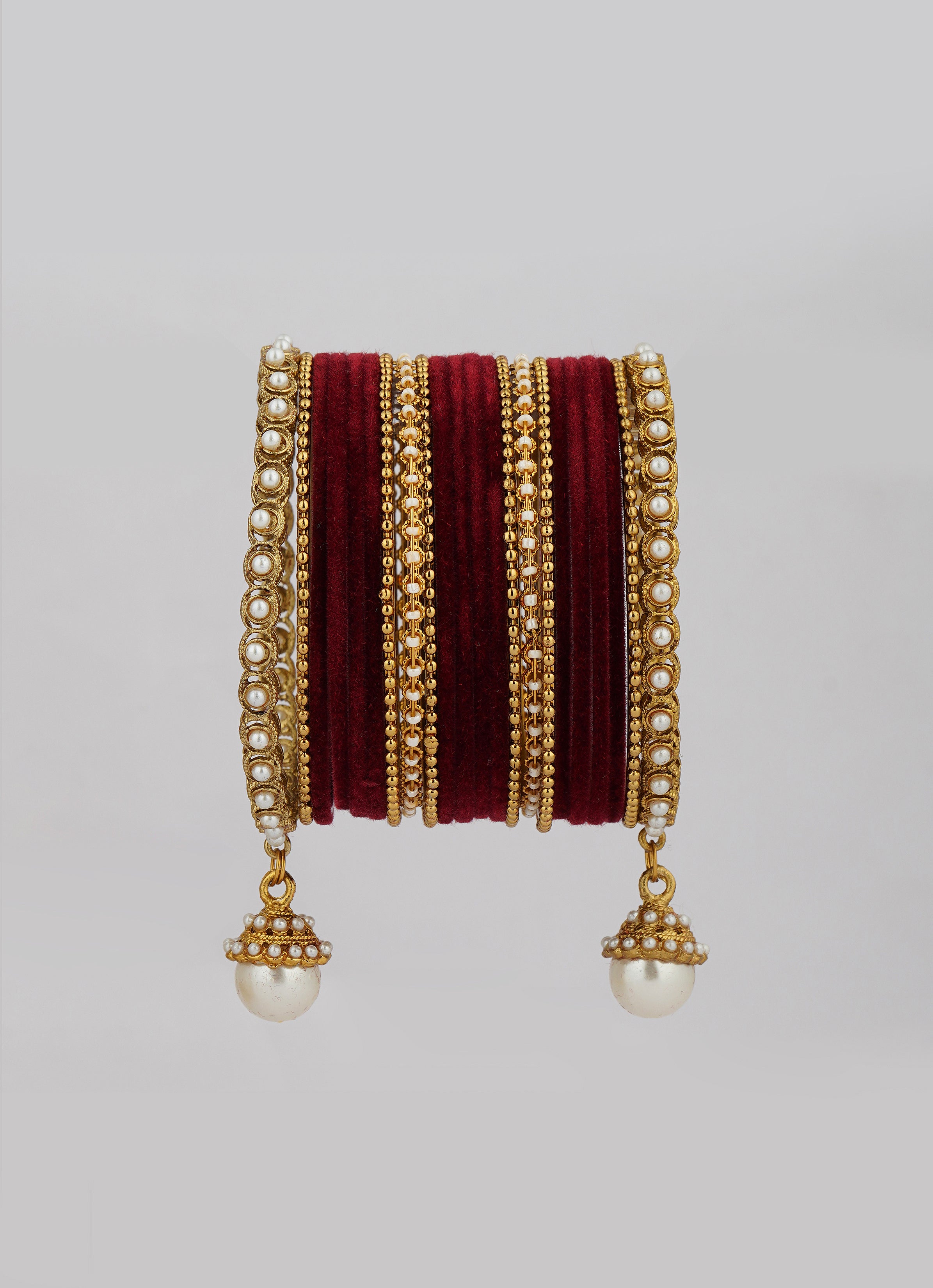 Velvet Maroon Bangle Set