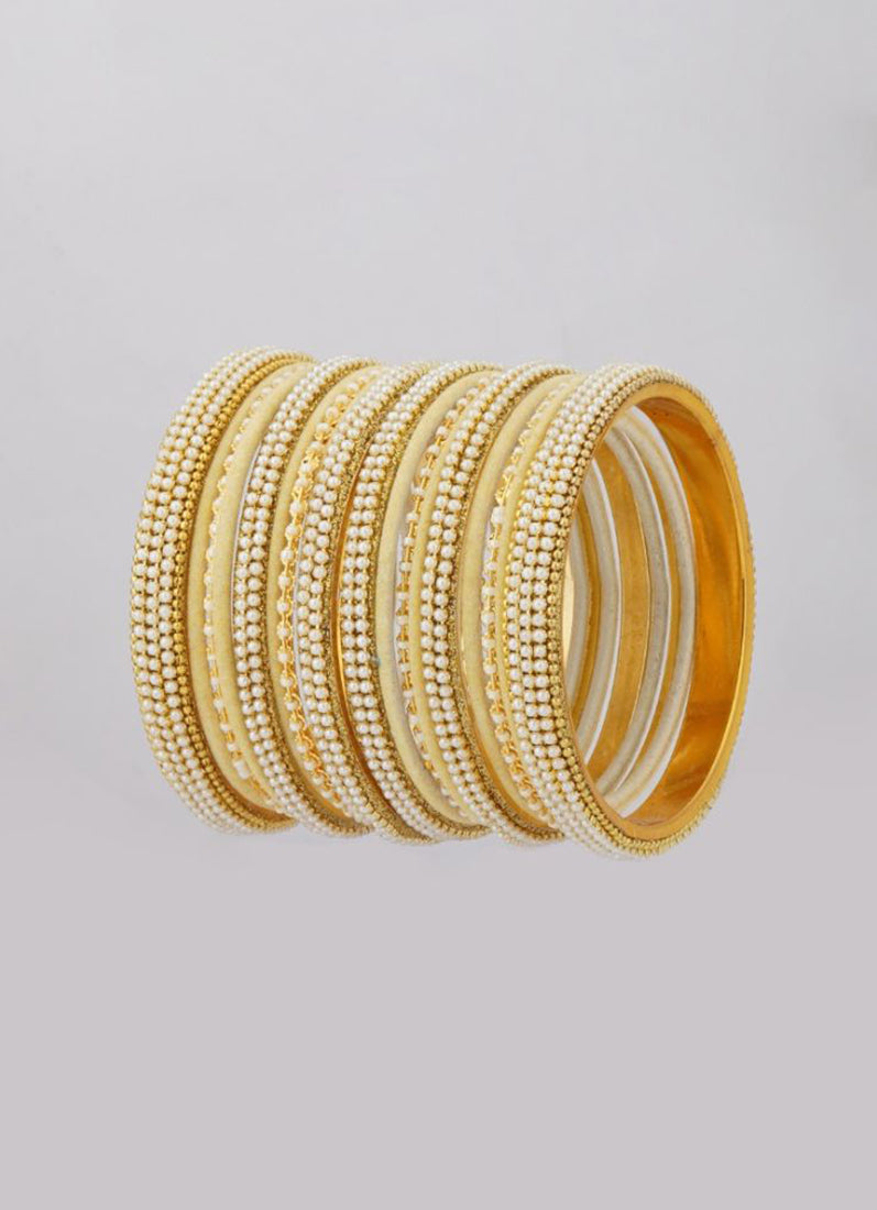 Cream Velvet Bangle Set