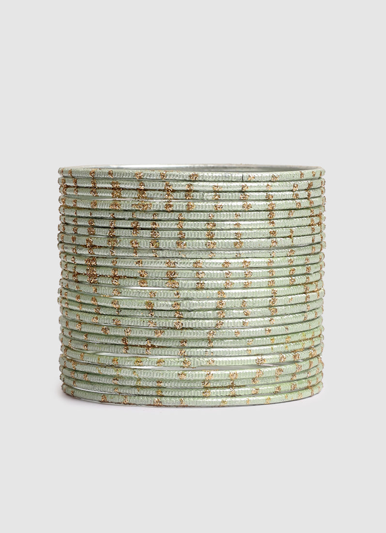 Ivory Glitter Spot Bangle Set
