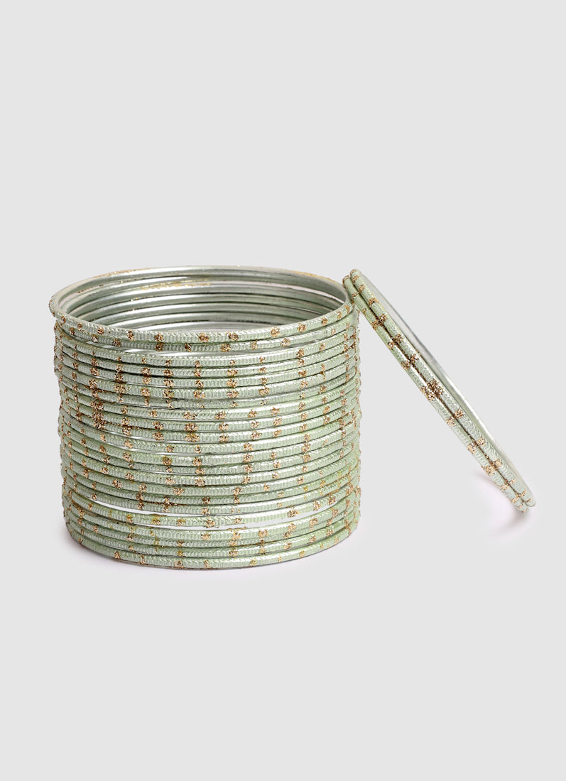 Ivory Glitter Spot Bangle Set