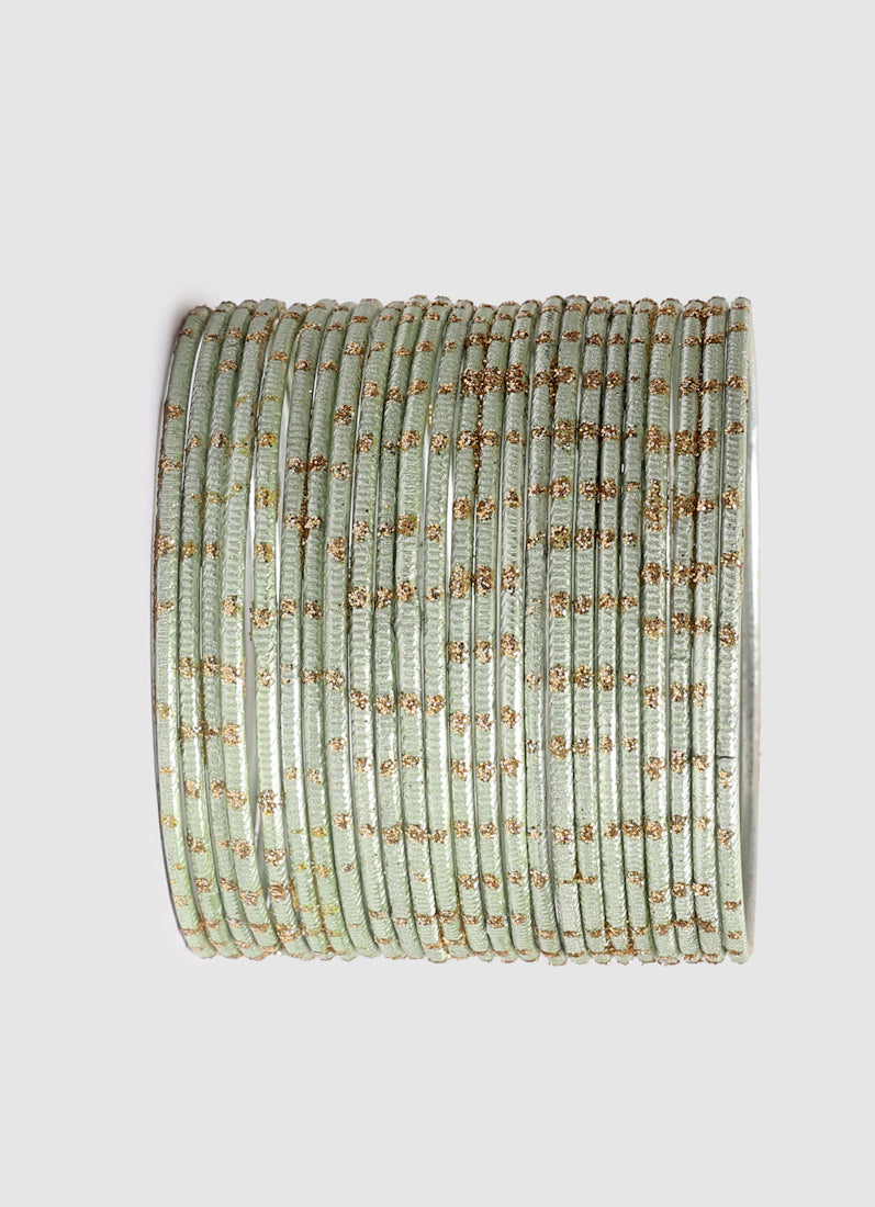 Ivory Glitter Spot Bangle Set