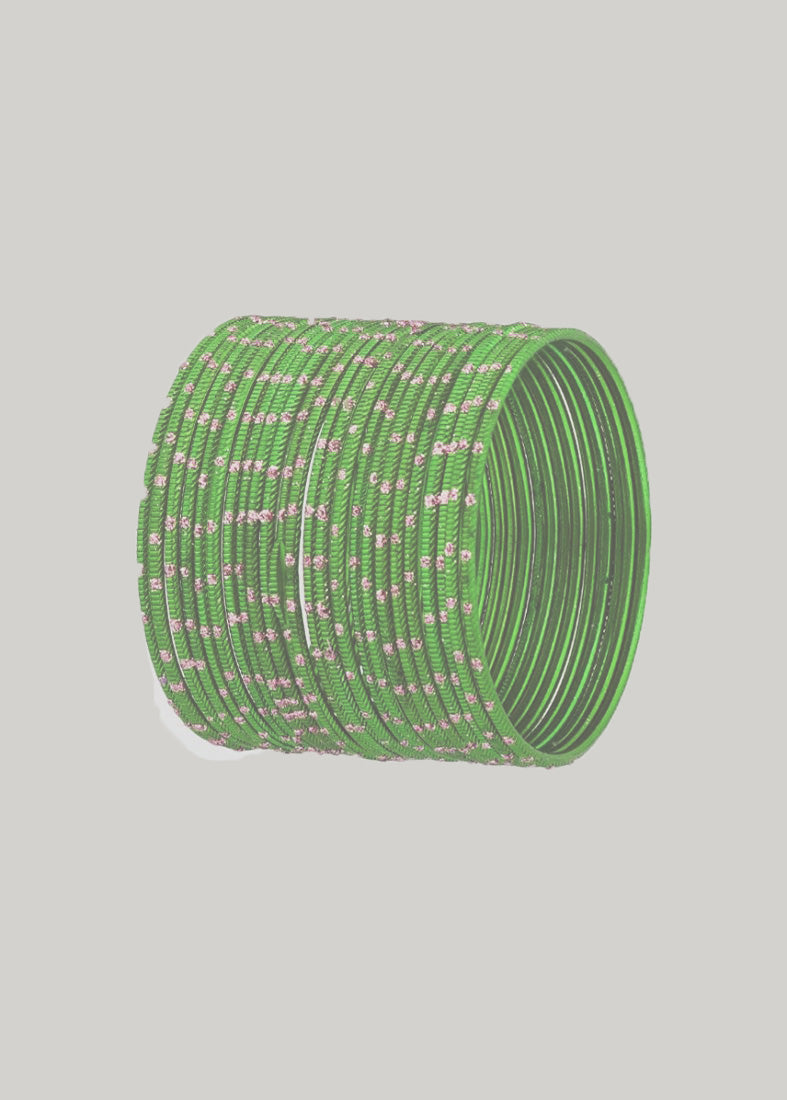 Mint Green Glitter Spot Bangle Set