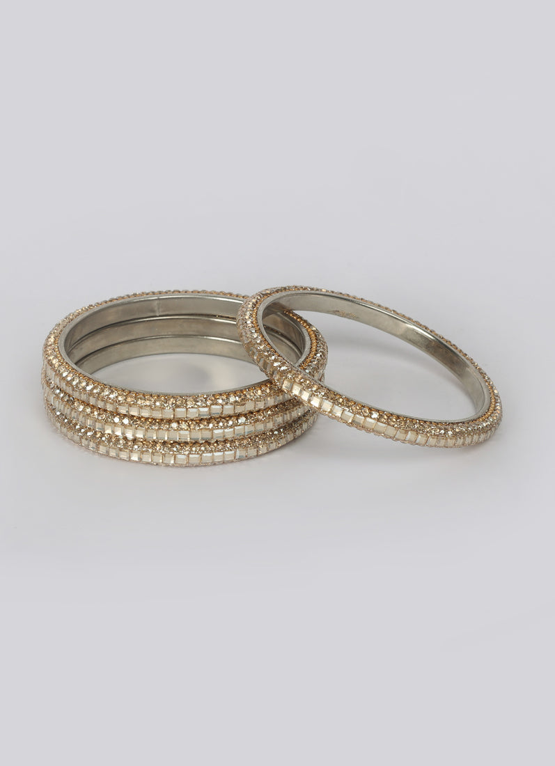 Gold Diamonte Bangles Set
