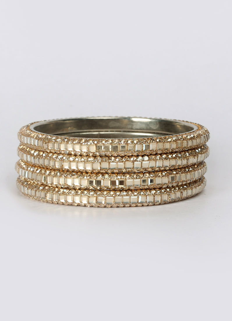 Gold Diamonte Bangles Set