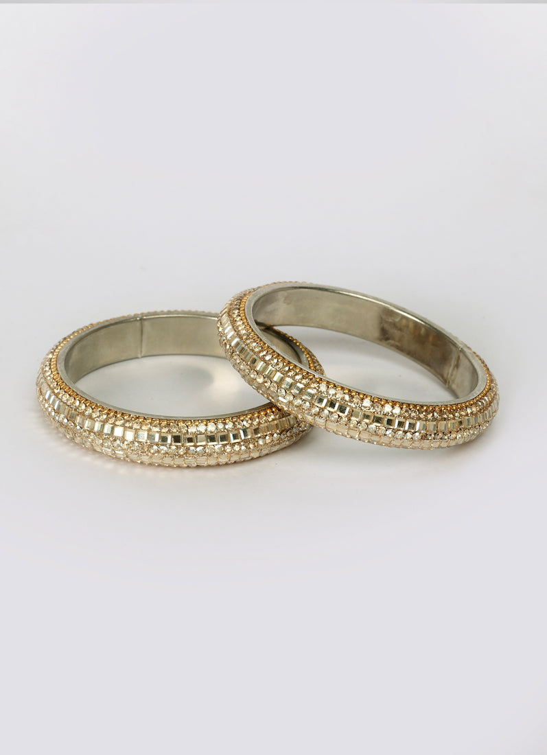 Gold Colour Kara Set with Diamante Work