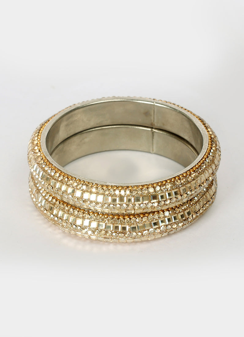 Gold Diamonte Kara Set