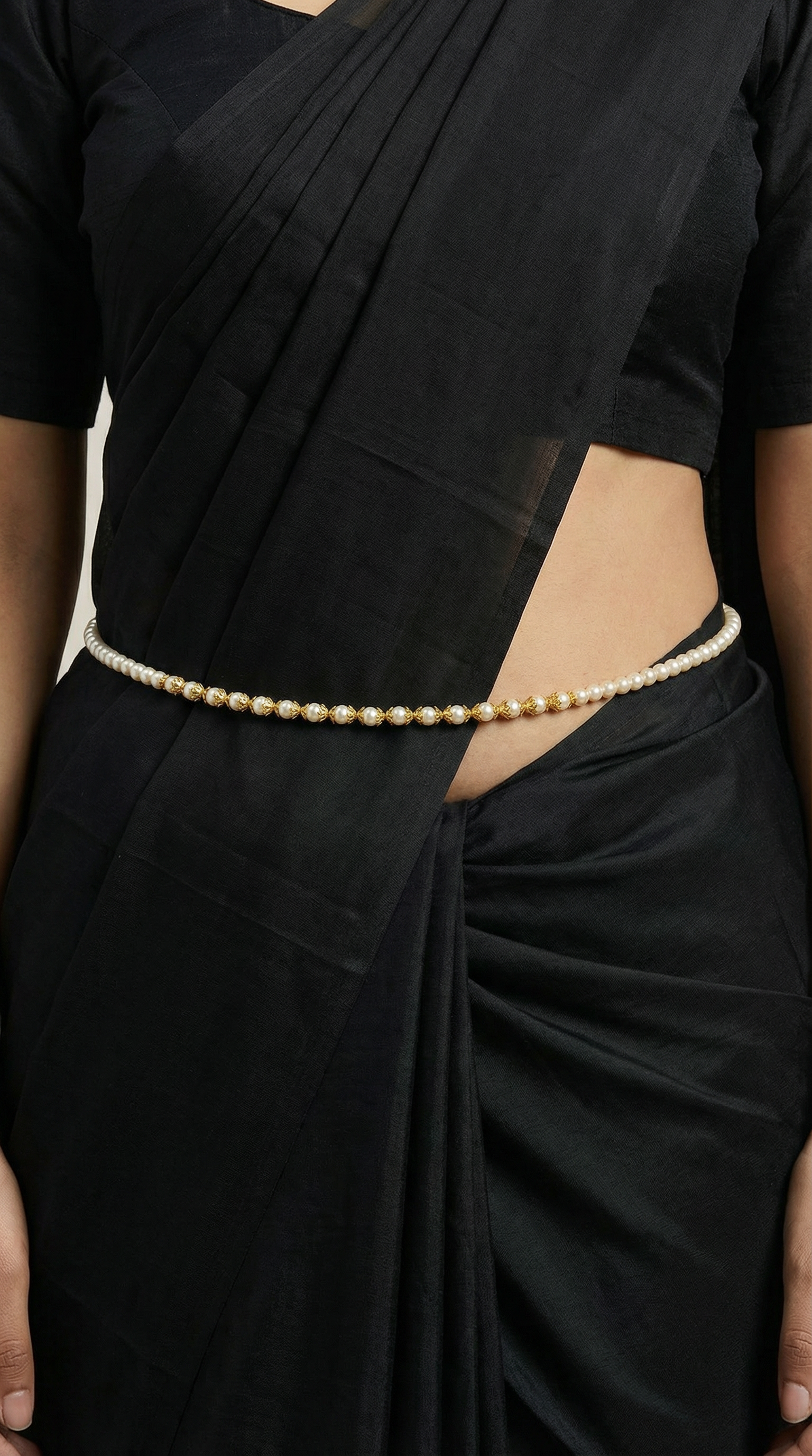 Pearl Colour Waist Belt | Classic Pearl Kamarbandh