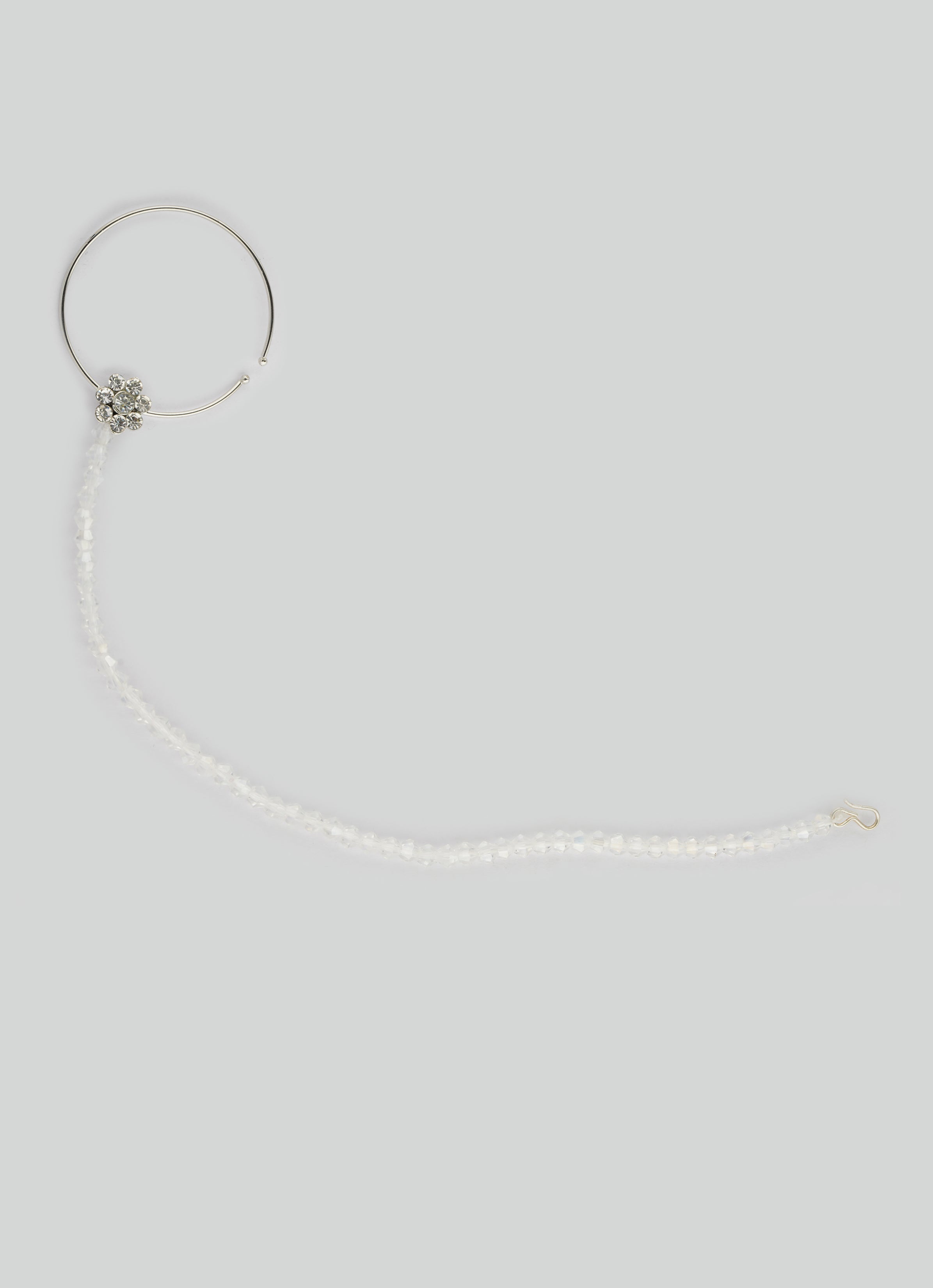 Silver Crystal Stone Bead Necklace Set