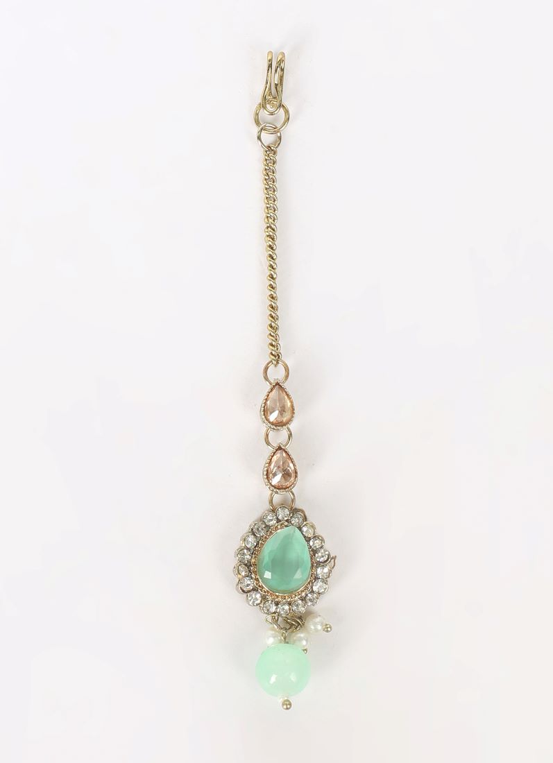 Mint Pearl Choker Necklace Set