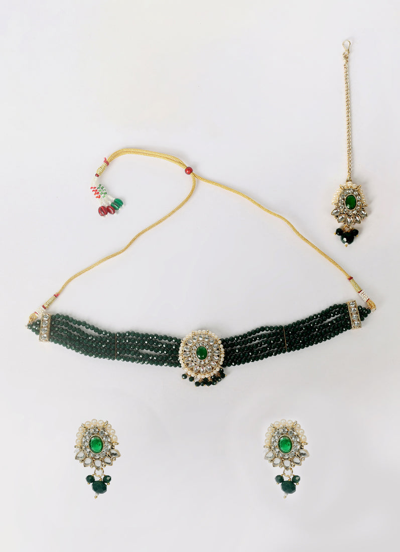 Green Crystal Chocker set