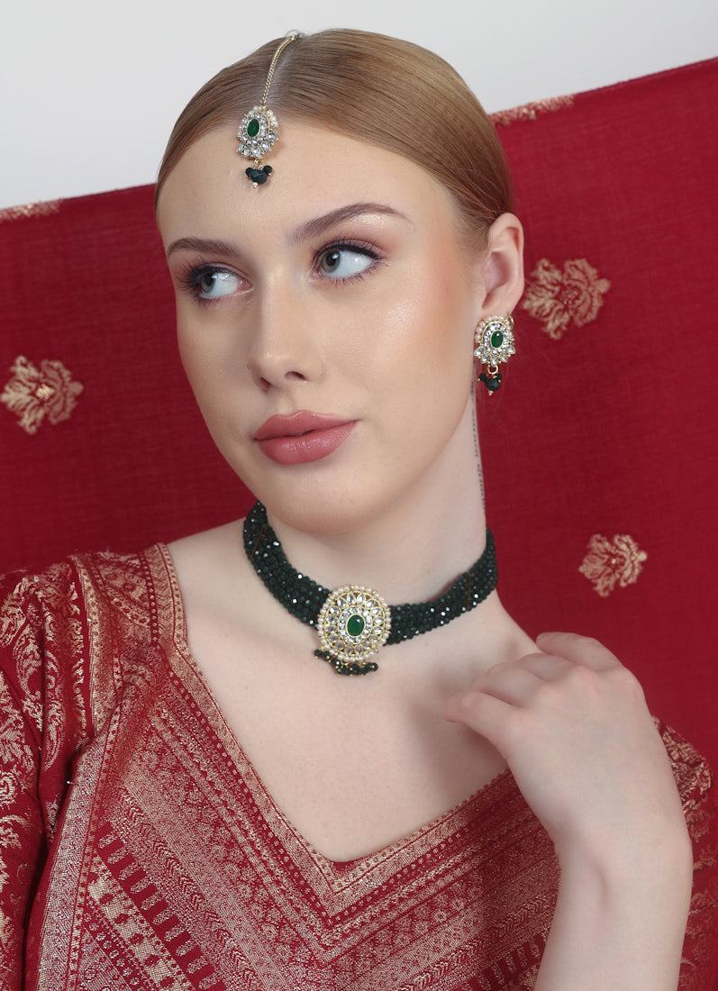 Green Crystal Chocker set
