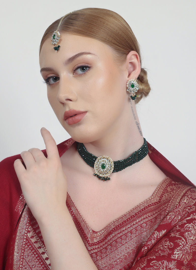 Green Crystal Chocker set
