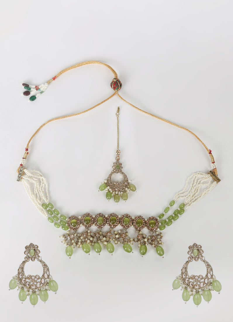 Mendhi Green Choker Set