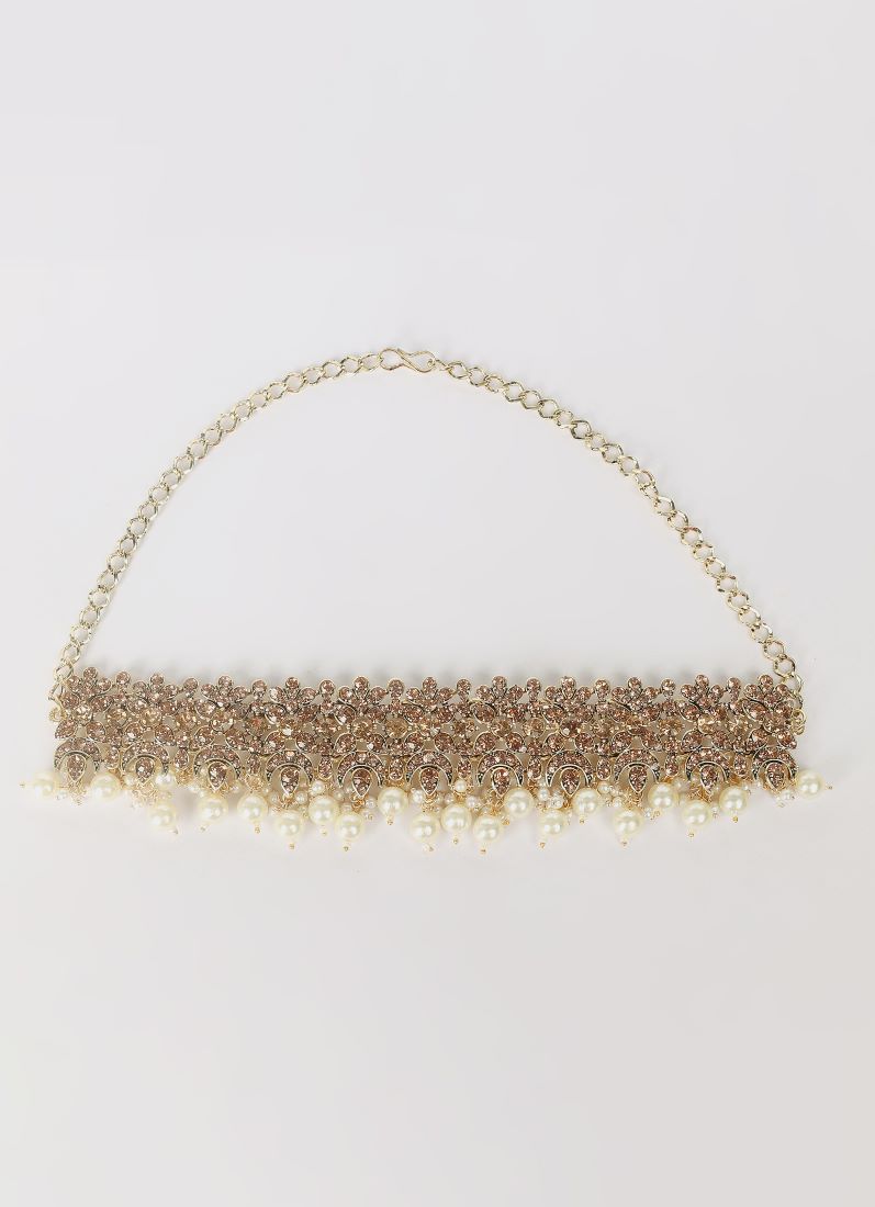 Pearl Antique Gold Choker Set