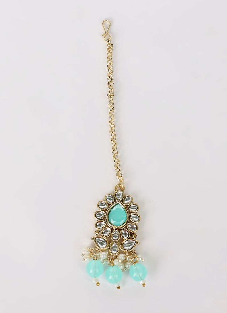 Light Sea Blue Kundan Choker Set