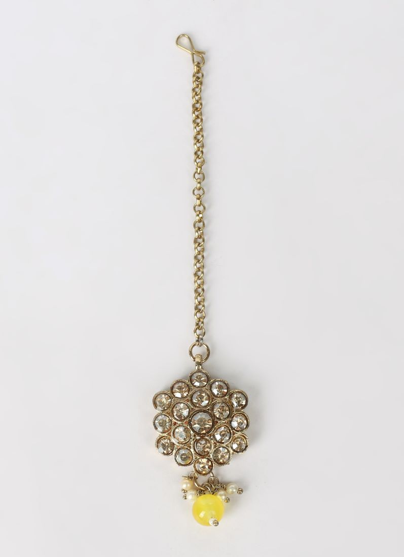 Yellow Pearl Heavy Necklace Set