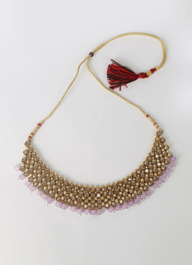 Purple Pearl Heavy Necklace Set