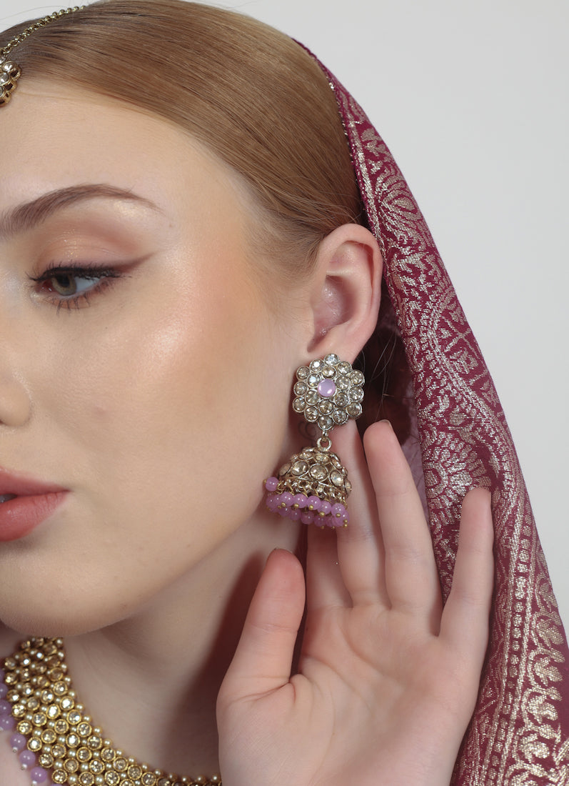 Purple Pearl Heavy Necklace Set