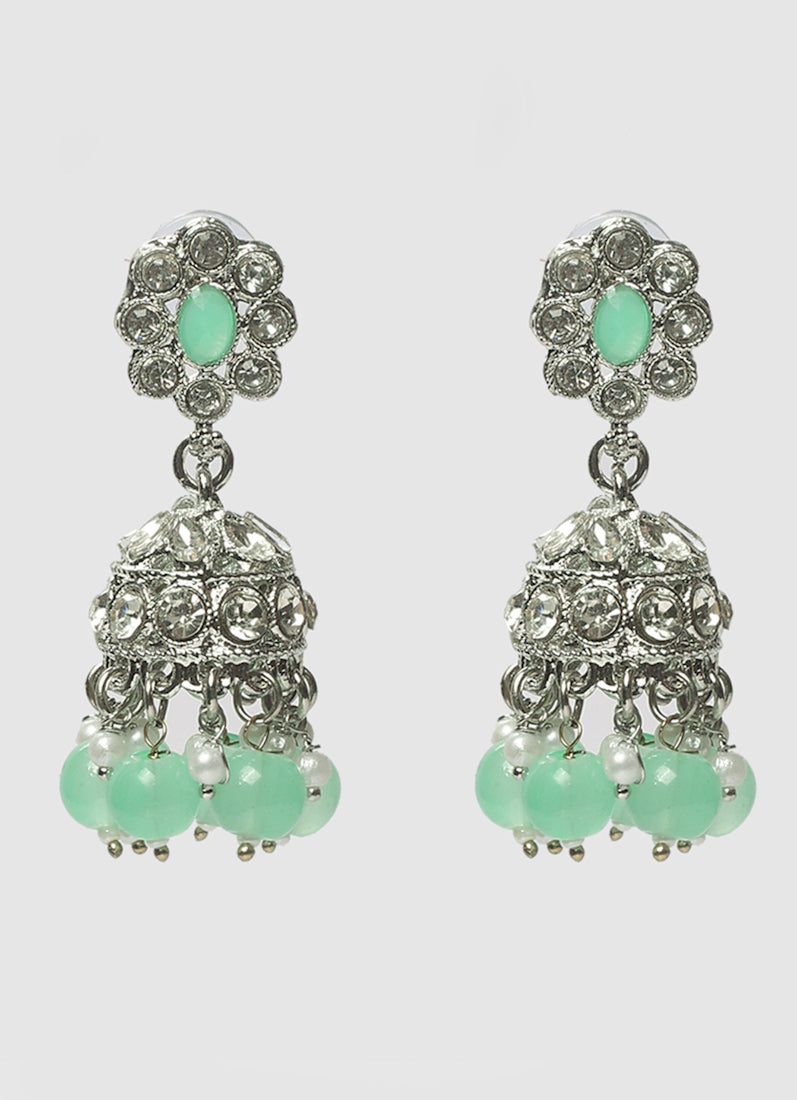 Womens Mint & Silver Stone & Pearl Jewellery Set