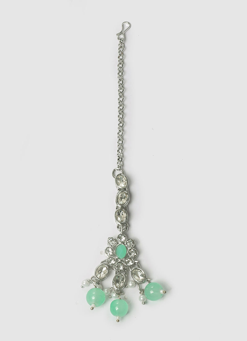 Womens Mint & Silver Stone & Pearl Jewellery Set