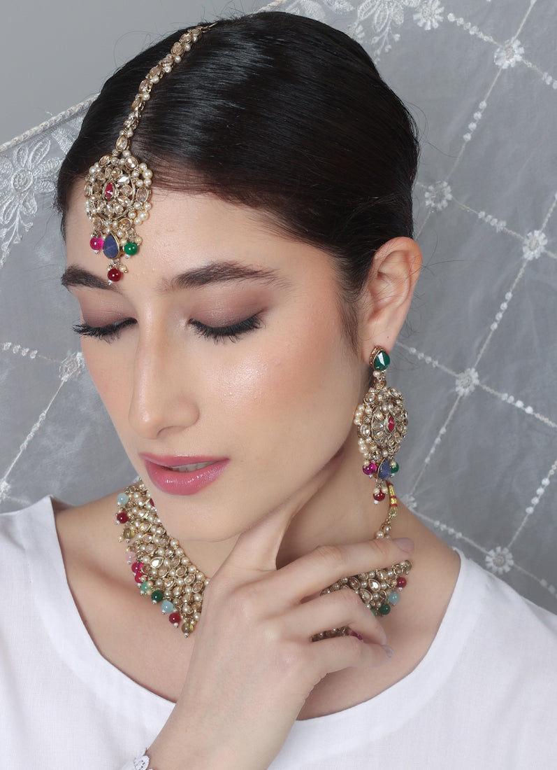 Womens Multicolour Beads & Antique Gold