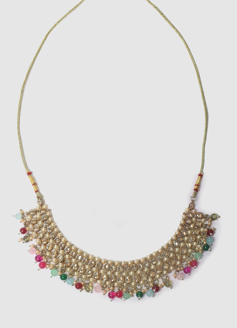 Womens Multicolour Beads & Antique Gold