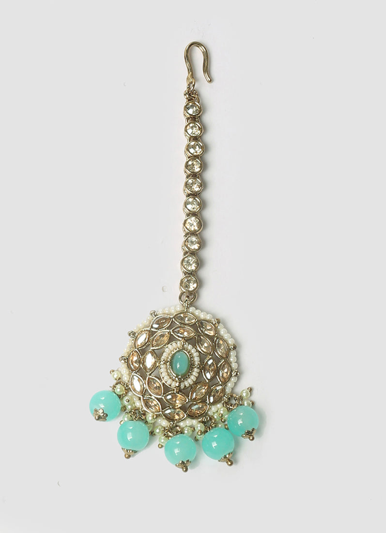 Women’s Light Blue Beads & Aqua Gemstone Jewellery Set