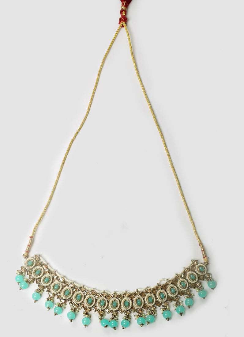 Women’s Light Blue Beads & Aqua Gemstone Jewellery Set