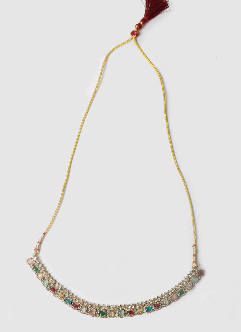 Womens Multicolour Delicate Stones Jewellery Set