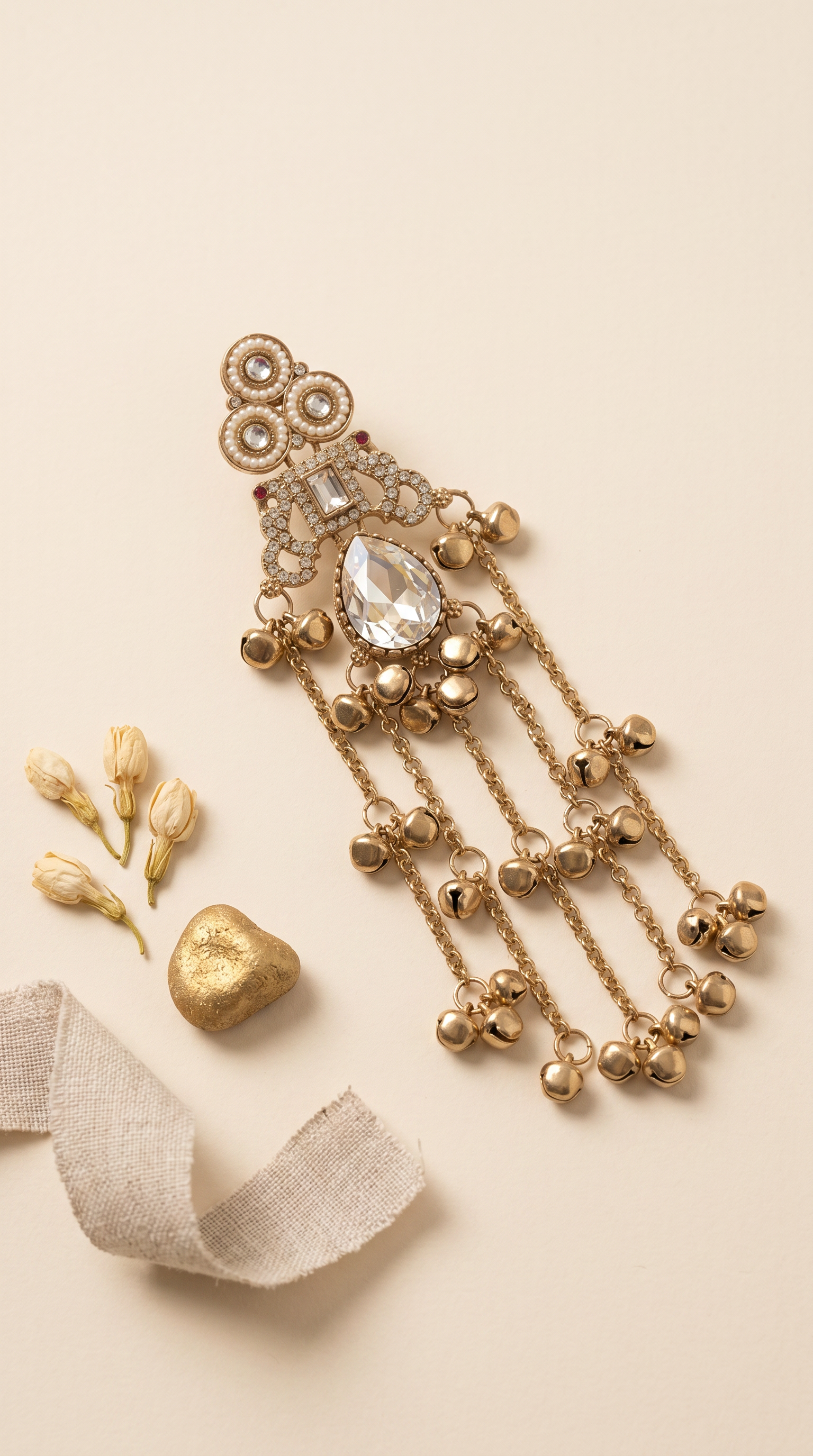 Clear Diamonte Kashmiri Earrings